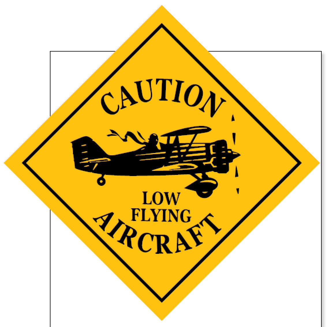 (image for) Caution Low flying aircraft 2